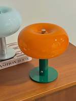 Lampe de nuit LED 3D en verre en forme de champignon, design original, rechargeable, commande tactile, multicolore, moderne et minimaliste pour la maison