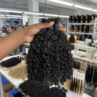 Extensiones de Cabello Humano Rizado Birmano al por Mayor sin Trama, Extensiones de Trenza Boho de Textura Natural, Extensiones de Cabello sin Enredos para Mujeres Negras