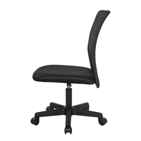 Kabel Chaise d'ordinateur de visiteur sans bras en tissu noir à dossier moyen Chaises de bureau pivotantes
