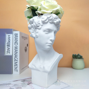 David Head <b>Vase</b> Plaster Sculpture Figure Artistic Home Decoration Ornament Pen Holder - Product Image 2