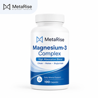 Capsules de magnésium en marque privée OEM, complément nutritionnel minéral, capsules dures, 190 unités
