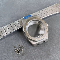 Caja de Reloj Mecánico AP NH35 Personalizada, Mecanizada por CNC, de Acero Inoxidable 316L, Resistente al Agua, con Esfera Luminosa y Correa para Modificadores