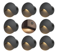 Appliques murales, éclairage mural 230V 3W 60mm, spots encastrés ronds pour escaliers en aluminium, blanc chaud 3000K, éclairage d'escalier intérieur/extérieur avec boîte