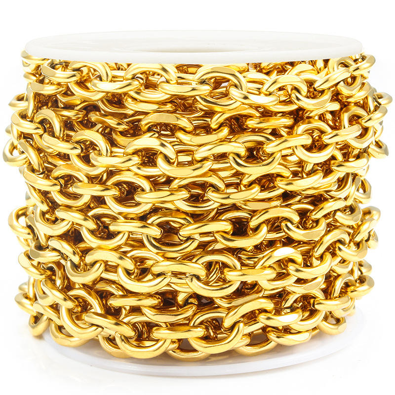 18K Gold Oval Wedge Chain 2x8mm