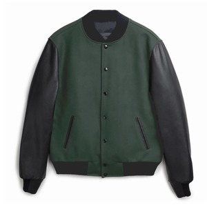 Chaqueta Varsity Premium <span class=keywords><strong>para</strong></span> <span class=keywords><strong>Hombre</strong></span>, Nueva Colección Otoño Invierno, Cuerpo de Lana con Mangas de Cuero PU, Corte Holgado, Forro Acolchado - Product Image 5