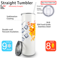 Tasse de 20 oz isolée à double paroi avec logo personnalisé tasse vierge de sublimation 20 oz gobelets à café en acier inoxydable avec paille et couvercle