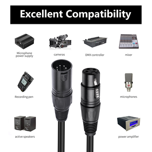 Cable <span class=keywords><strong>Adaptador</strong></span> de Audio y Luces DMX de 3 Pines XLR a 5 Pines XLR, <span class=keywords><strong>Doble</strong></span> Blindaje, para Mezcladoras, Micrófonos, Cable de Señal DMX512 <span class=keywords><strong>Lightning</strong></span>, 30 cm - Product Image 3