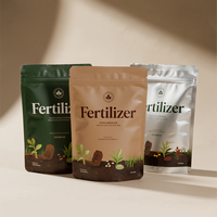 Sacs d'emballage personnalisés en plastique thermosoudé pour semences de jardin biologiques et engrais pour sols chauds, fournis directement par l'usine