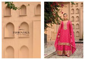 Haute qualité femmes décontracté brodé Chinon Palazzo costume belle traditionnelle Salwar Kameez pour les fêtes prix de gros - Product Image 6