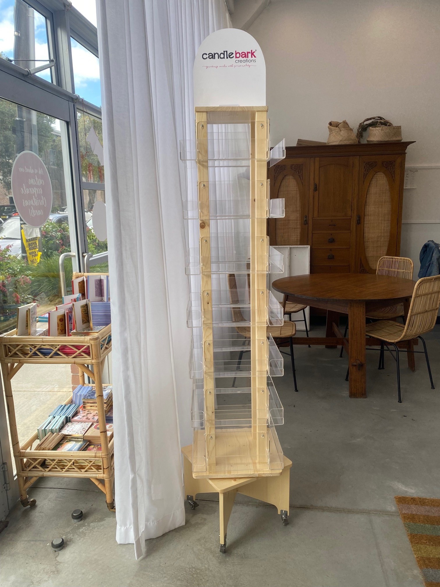 Apache Custom Wood Cards Rotating Display Stand Display Racks for Bookstore & Stationery Store & Gift Shop — view 3