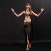 Ensemble de costumes de danse du ventre de mode tribale 2 pièces soutien-gorge hanche écharpe ceinture ensemble de costumes de performance