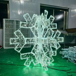 3D LED 눈송이 모티프 조명 대형 야외 방수 크리스마스 거리 공원 경관 휴일 장식 디스플레이 - Product Image 2