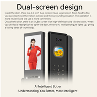 Kunci Pintar CNC AI dengan Pengenal Vena Telapak Tangan & Wajah, Interkom Video Jarak Jauh, Aplikasi TUYA/TTLOCK/Matter & Cloud, Anti Maling untuk Pintu