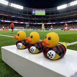 Eco-Friendly Plastic Football-Shaped Duck <b>Bath</b> for Children's Squeaky Toy Car Decoration Sports-Themed Gift - Product Image 6