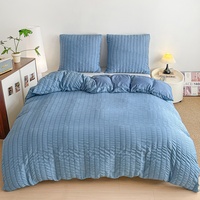 Couette matelassée chaude 100 % polyester pour l'hiver européen, ensemble de trois pièces, lavable en machine, literie