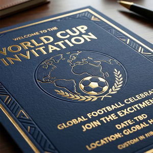 Invitations personnalisées <span class=keywords><strong>de</strong></span> luxe pour la Coupe du Monde <span class=keywords><strong>de</strong></span> Football 2026 – Cartes <span class=keywords><strong>de</strong></span> vœux estampillées à chaud or pour événements sportifs et fêtes - Product Image 5