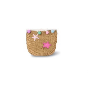Borsa in paglia intrecciata a forma di stella marina 12x14 cm, mini borsa a tracolla per bambini e donne - Product Image 1