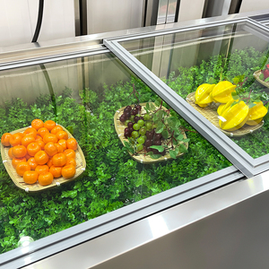 Công suất lớn gấp đôi nhiệt độ thép không gỉ Tủ đông hiển thị tủ tự phục vụ mở bàn Thiết bị làm lạnh salad - Product Image 3