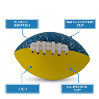 Ballon de football/rugby en néoprène - Couture mécanique personnalisée - Gonflable - Résistant à l'eau - Entraînement - Couleurs personnalisables - Caoutchouc