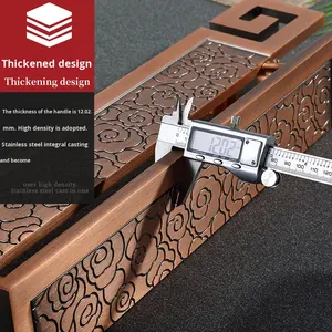 Plaque en <span class=keywords><strong>aluminium</strong></span> moderne motif nuage de bon augure haut de gamme luxe ambidextre Durable hôtel porte en bois massif poignée de porte en verre ensemble - Product Image 5