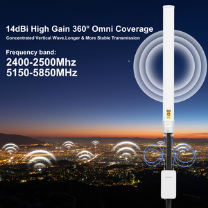 Antena <span class=keywords><strong>WiFi</strong></span> para Exteriores SUNCOMM AN-2458 de Fibra de Vidrio, 2.4-5.8GHz, 2x2 MIMO, Omnidireccional, 13dBi, Antena 5G para Montaje en Techo/Poste - Product Image 5
