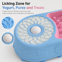 Bol ovale 2-en-1 en silicone pour animaux de compagnie : gamelle anti-glouton et gamelle à lécher pour chiens et chats avec insert amovible et nettoyage facile