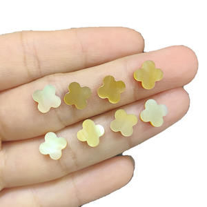 Perles en nacre naturelle blanches/noires/jaunes, bijoux trèfle à quatre feuilles, perles en nacre en vrac - Product Image 4