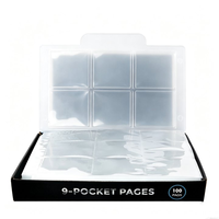 Páginas Ultra Transparentes para Tarjetas Coleccionables, 9 Bolsillos, Premium, 100 Unidades, Fundas de Carga Superior Diseñadas para Tarjetas TCG de Tamaño Estándar