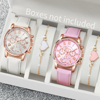 Ensemble de montres à quartz de luxe pour femmes, boîtier en alliage, cadran en verre, affichage par aiguille, design simple, trois couleurs disponibles, cadeau de couple