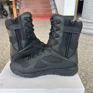 DSF39 Black PU Leather Tactical <b>Boots</b> Waterproof Outdoor All Seasons <b>Hiking</b> <b>Boot</b> - Product Image 1