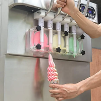Machine à crème glacée molle verticale de dessus de table commerciale 3 5 7 saveurs