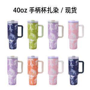 Vaso de acero inoxidable de 40 oz con asa, doble pared con aislamiento al vacío para viajes y coches - Product Image 4
