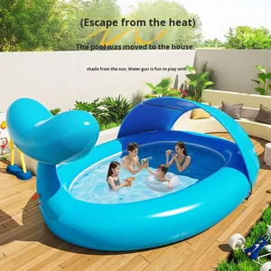 Instalaciones de entretenimiento acuático inflable de PVC ecológico, sombrilla flotante para piscina para niños, sombrilla para entretenimiento inflable de agua - Product Image 6