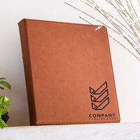 Fantaisie luxe logo personnalisé petit bleu marine sauge Beige marron Vintage Faux 8.5X11 portefeuille planificateur trois 3 anneaux en cuir classeur
