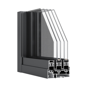 חלונות הזזה אלומיניום אולטרה סגליליים עם יתושים רשת צר צר מסגרת רזה זכוכית חלונות הזזה לבתים - Product Image 2