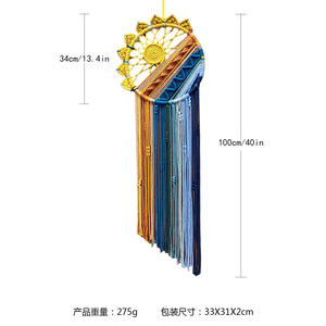 Fournisseur direct d'usine Nouvelle tapisserie à franges colorées Étoile Lune Soleil <span class=keywords><strong>Attrape</strong></span>-rêves Décoration murale bohème Jeté Haute qualité - Product Image 5