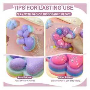 ของเล่นบีบลดความเครียดรูปอุ้งเท้าแมว PVC/PUR แบบขายส่ง แพ็ค 12 ชิ้น เนื้อมอจิ บีบแล้วคืนตัวช้า ของเล่นบีบสุดน่ารัก - Product Image 4