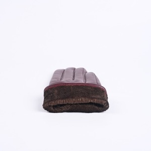 TOPS0130O1 Gants en cuir rouge <span class=keywords><strong>vin</strong></span> de haute qualité, durables, chauds et douillets pour l'hiver, gants en cuir pour la maison - Product Image 4
