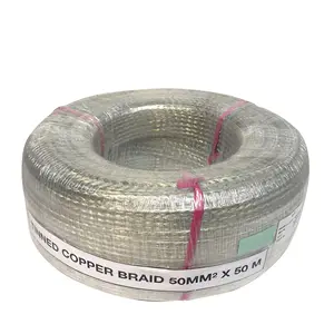 Hot Deals Copper Wire Braids Tinned Copper Braid 50MMSQ High Electrical Conductivity Resistance to Corrosion Made in Malaysia