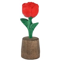 Roses sculptées à la main en bois, ornement de voiture en bois massif, cadeaux mignons de dessin animé, artisanat en bois, pour bureau, transfrontalier