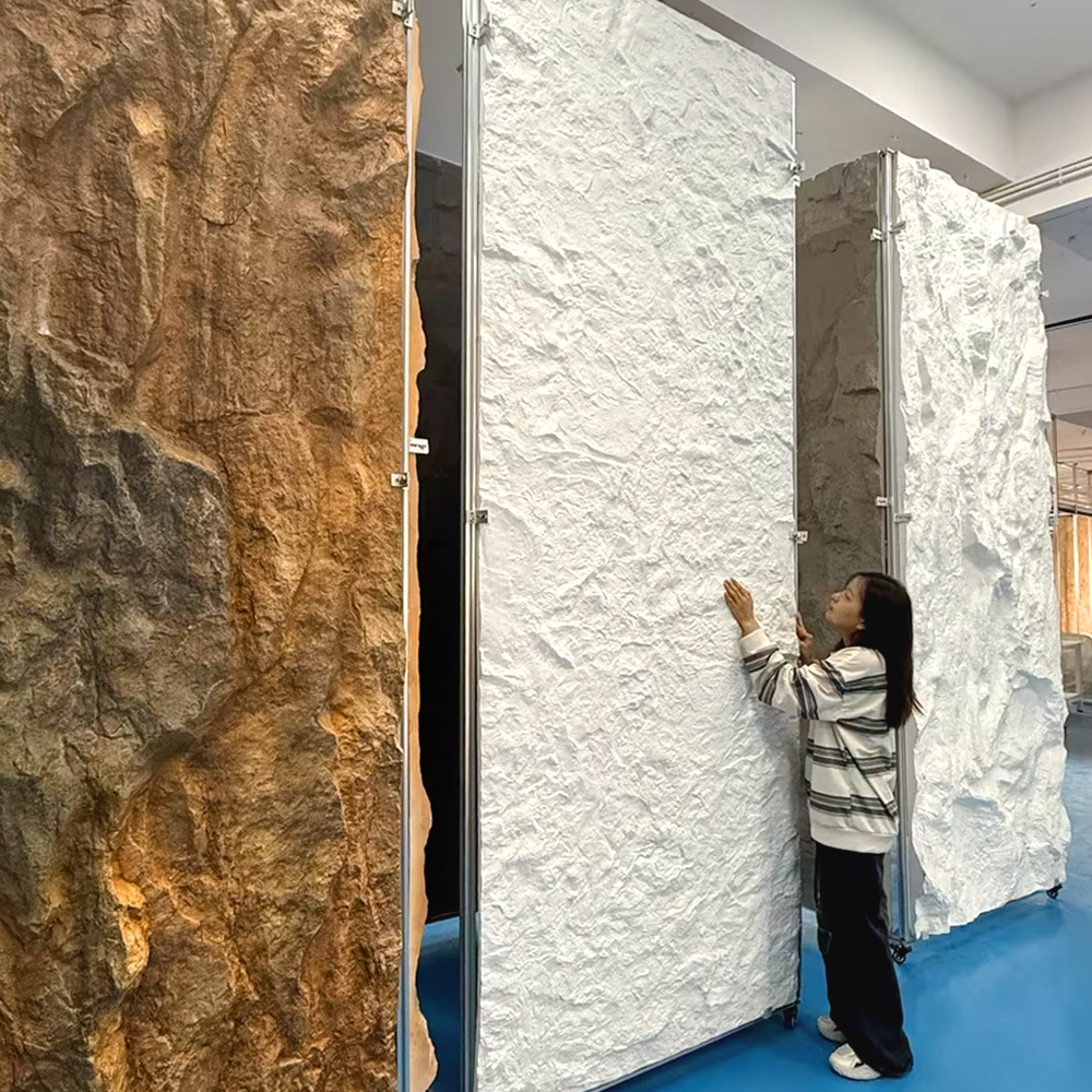 Artbrix 5-Pack 3D Faux Stone Wall Panels, PU Cement-Texture Wainscoting Panels For Interior Walls – Waterproof & Lightweight, Covers 38.7 Sq.Ft, 47.2" X 23.6", For TV Wall, Office, Living Room,White
