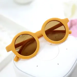 2023 Wholesale Custom Party Personality Matte Round Frame Glasses Baby Sunglasses Uv400 Children Sunglasses