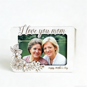 Cadre photo en bois rustique floral <span class=keywords><strong>pour</strong></span> <span class=keywords><strong>maman</strong></span>, gravé « Je t'aime <span class=keywords><strong>maman</strong></span> », porte-photo sculpté, <span class=keywords><strong>cadeau</strong></span> d'<span class=keywords><strong>anniversaire</strong></span> <span class=keywords><strong>pour</strong></span> mère - Product Image 3