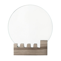 ADL Personnalisation Professionnelle Trophée en Verre Acrylique Rond en Forme de Pointe de Montagne, Base en Pierre, Prix Sportif pour Utilisation de Cadeau