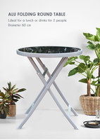 2022 vente chaude 60cm métal Tube Table pliante support extérieur Table ronde pliante pour manger