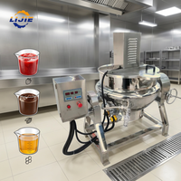 Marmite de cuisson industrielle inclinable en acier inoxydable à double enveloppe, avec agitateur, à gaz, électrique ou vapeur, pour applications en vineries