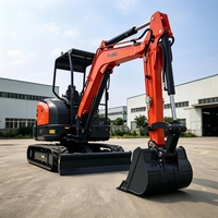 Mini-excavatrice d'usine 2T 3.5T avec boîte de vitesses Eaton, accessoires tarière et marteau, norme EURO5 pour travaux agricoles, de tranchées et de fondations