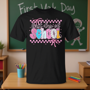 T-shirt pour le premier jour d'école, manches courtes, col rond, impression numérique, retour à l'école, unisexe, adulte - Product Image 2