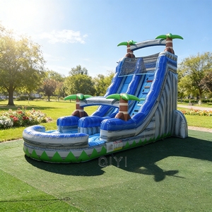 Toboggan aquatique gonflable avec piscine, toboggan aquatique commercial gonflable pour location événementielle - Product Image 1