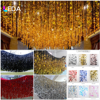 LEDA Rideau de paillettes colorées rouge, or et argent, idéal pour la décoration de plafonds et murs lors de mariages et fêtes – Meilleures ventes
